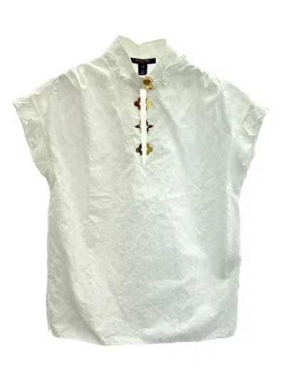 Pre-owned Louis Vuitton 2000 Monogram-pattern Blouse In White