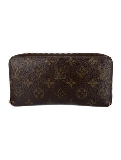 Pre-owned Louis Vuitton 2000 Monogram Pattern Zippy Wallet In Brown