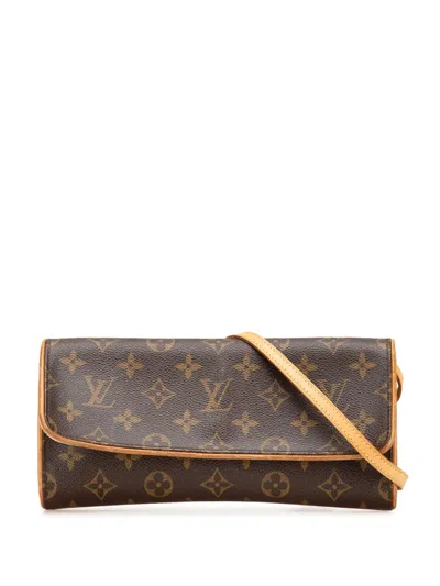 Pre-owned Louis Vuitton 2000 Monogram Pochette Twin Gm Crossbody Bag