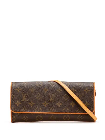 Pre-owned Louis Vuitton 2000 Monogram Pochette Twin Gm Crossbody Bag