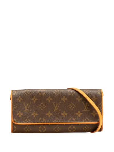 Pre-owned Louis Vuitton 2000 Monogram Pochette Twin Gm Crossbody Bag
