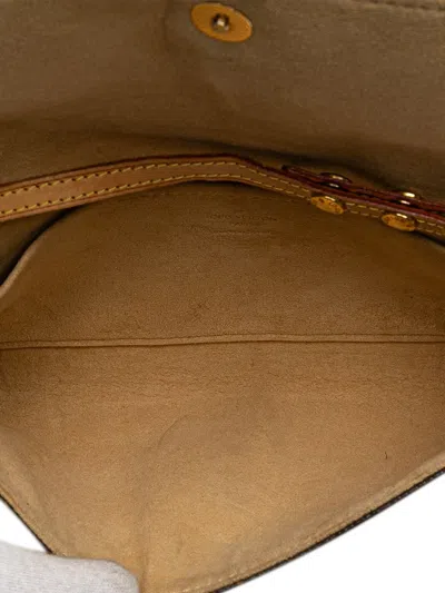Pre-owned Louis Vuitton 2000 Monogram Pochette Twin Gm Crossbody Bag In Brown