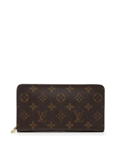 Pre-owned Louis Vuitton 2000 Monogram Porte Monnaie Zippy Wallet Long Wallets In Brown