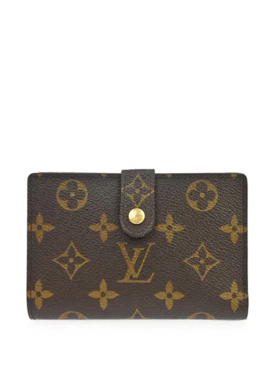Pre-owned Louis Vuitton 2000 Monogram Portefeuille Viennois Wallet In Brown