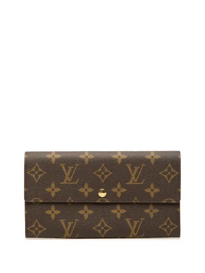 Pre-owned Louis Vuitton 2000 Monogram Sarah Wallet Long Wallets In Brown