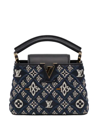 Pre-owned Louis Vuitton 2000 Monogram Since 1854 Capucines Bb Satchel In Blue