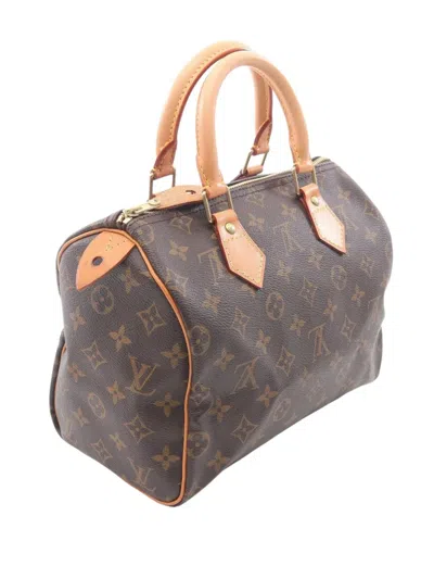 Pre-owned Louis Vuitton 2000 Monogram Speedy 25 Boston Bag In Brown