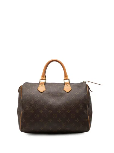 Pre-owned Louis Vuitton 2000 Monogram Speedy 30 Boston Bag In Brown