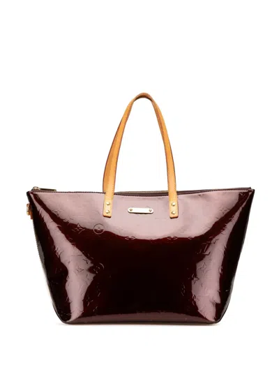 Pre-owned Louis Vuitton 2000 Monogram Vernis Bellevue Gm Tote Bag In Purple