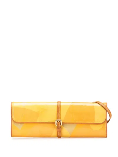 Pre-owned Louis Vuitton 2000 Monogram Vernis Fleurs Pochette Crossbody Bag