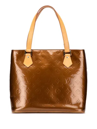 Pre-owned Louis Vuitton 2000 Monogram Vernis Houston Tote Bag In Brown