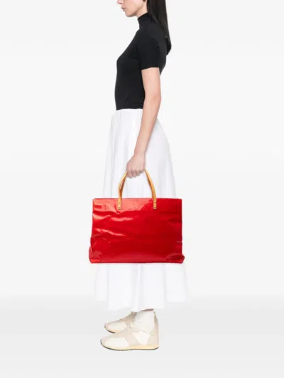 Pre-owned Louis Vuitton 2000 Monogram Vernis Reade Gm Tote Bag In Red
