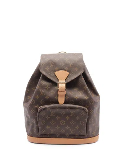 Pre-owned Louis Vuitton 2000 Montsouris Gm Backpack In Brown