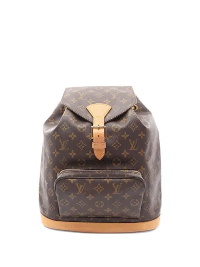 Pre-owned Louis Vuitton 2000 Montsouris Gm Backpack In Brown