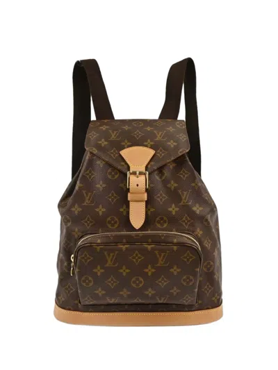 Pre-owned Louis Vuitton 2000 Montsouris Gm Backpack In Brown