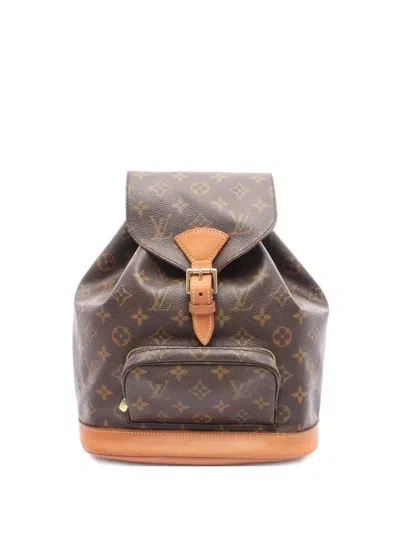Pre-owned Louis Vuitton 2000 Montsouris Mm Backpack In Brown
