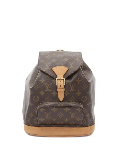 Pre-owned Louis Vuitton 2000 Montsouris Mm Backpack In Brown