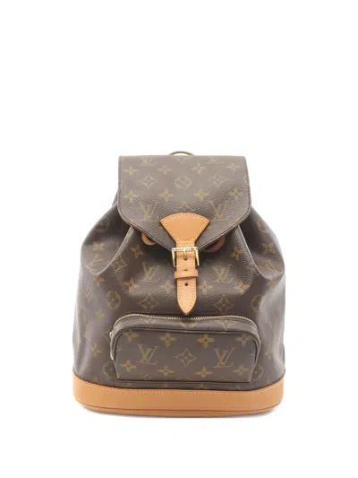 Pre-owned Louis Vuitton 2000 Montsouris Mm Monogram Backpack In Brown