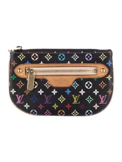 Pre-owned Louis Vuitton 2000 Multicolore Monogram Pattern Wallet In Black