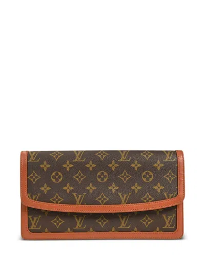 Pre-owned Louis Vuitton 2000 Pochette Dame Gm Clutch Bag In Brown