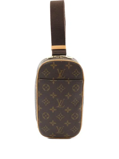 Pre-owned Louis Vuitton 2000 Pochette Gange Crossbody Bag In Brown