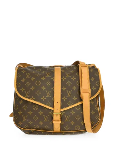 Pre-owned Louis Vuitton 2000 Saumur 35 Monogram Messenger Bag In Brown