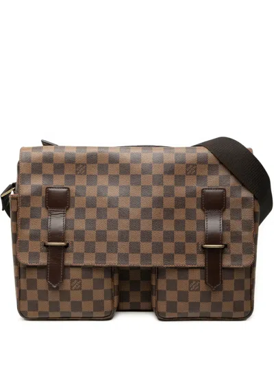 Pre-owned Louis Vuitton 2000-2010 Damier Ebene Broadway Satchel In Brown