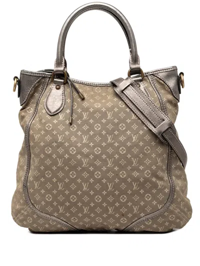 Pre-owned Louis Vuitton 2000-2010 Monogram Mini Lin Angele Satchel In Gray