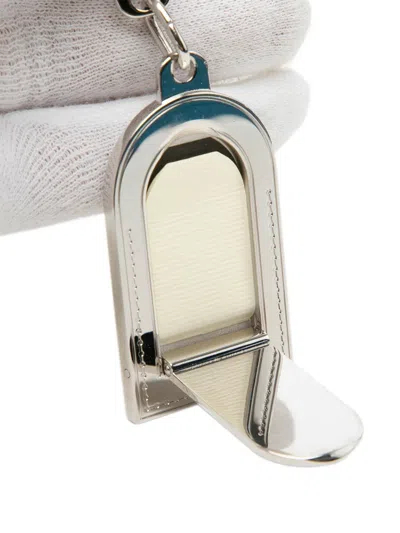 Pre-owned Louis Vuitton 2000-2015 Brass Porte Cles Porte Adresse Luggage Tag Holder And Bag Charm Key Chain In Silver