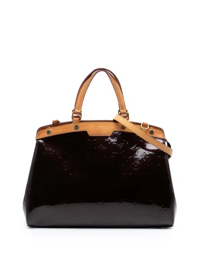 Pre-owned Louis Vuitton 2000-2020 Monogram Vernis Brea Mm Satchel In Purple