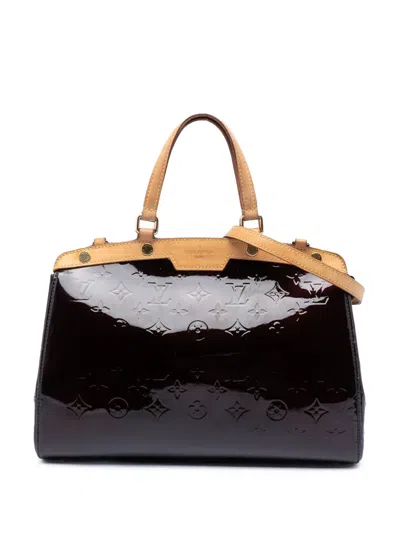 Pre-owned Louis Vuitton 2000-2020 Monogram Vernis Brea Mm Satchel In Purple