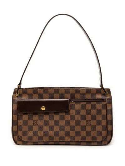 Pre-owned Louis Vuitton 2000-2026 Damier Ebene Aubagne Shoulder Bag In Brown