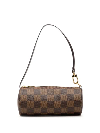 Pre-owned Louis Vuitton 2000-2026 Damier Ebene Papillon Pochette Handbag In Brown