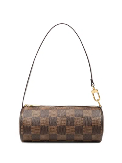 Pre-owned Louis Vuitton 2000-2026 Damier Ebene Papillon Pochette Handbag In Brown