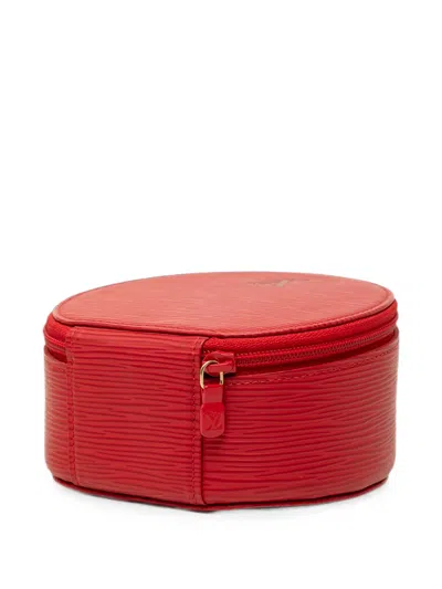 Pre-owned Louis Vuitton 2000-2026 Epi Ecrin Bijoux Travel Jewelry Case In Red