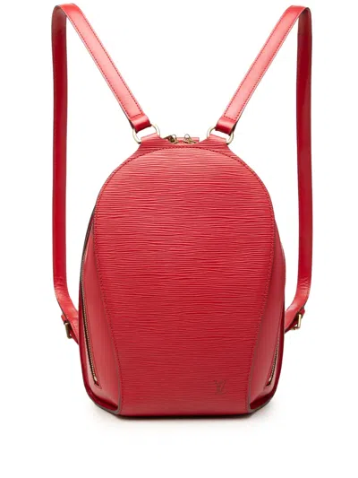 Pre-owned Louis Vuitton 2000-2026 Epi Mabillon Backpack In Red