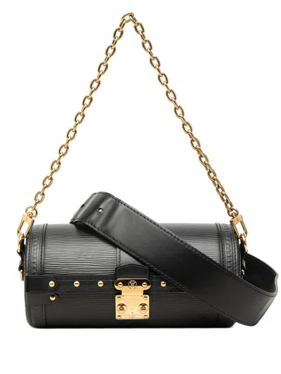 Pre-owned Louis Vuitton 2000-2026 Epi Papillon Trunk Satchel In Black