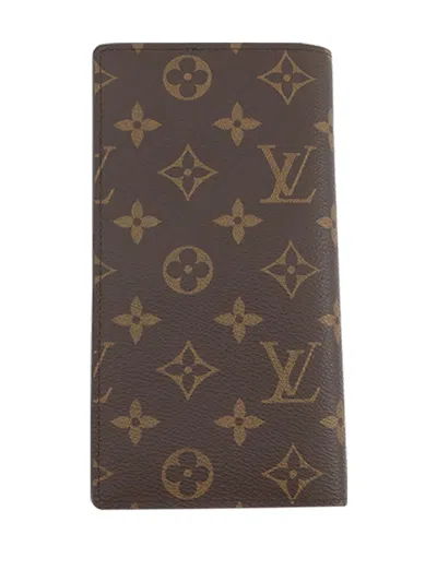 Pre-owned Louis Vuitton 2000-2026 Monogram Brazza Wallet Long Wallets In Brown