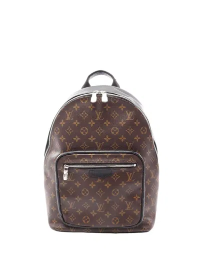 Pre-owned Louis Vuitton 2000-2026 Monogram Macassar Josh Nv Backpack In Brown