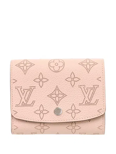 Pre-owned Louis Vuitton 2000-2026 Monogram Mahina Iris Compact Wallet Small Wallets In Pink