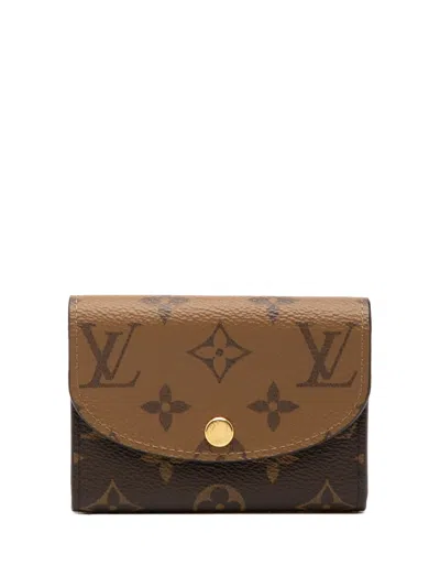 Pre-owned Louis Vuitton 2000-2026 Monogram Reverse Rosalie Purse Coin Pouch In Brown