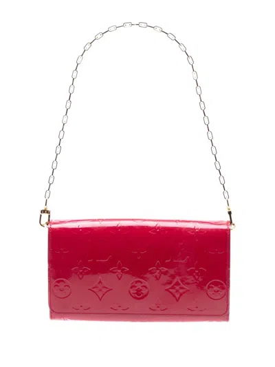 Pre-owned Louis Vuitton 2000-2026 Monogram Vernis Chain Wallet Shoulder Bag In Red