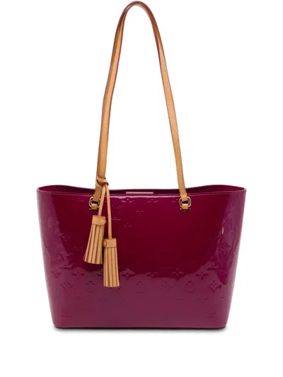 Pre-owned Louis Vuitton 2000-2026 Monogram Vernis Long Beach Pm Shoulder Bag In Purple