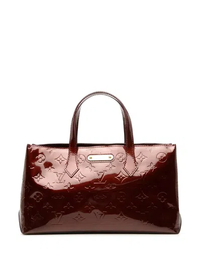 Pre-owned Louis Vuitton 2000-2026 Monogram Vernis Wilshire Pm Handbag In Red