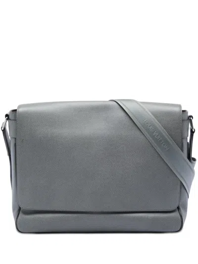 Pre-owned Louis Vuitton 2000-2026 Taiga Roman Gm Crossbody Bag In Gray