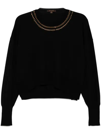 Pre-owned Louis Vuitton 2000s Asymmetric Jumper In Black