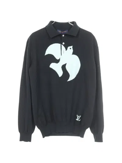 Pre-owned Louis Vuitton 2000s Bird Jacquard Sweater In Black