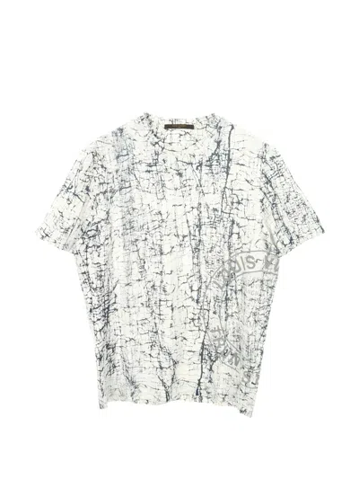 Pre-owned Louis Vuitton 2000s Cotton Pattern Crew Neck T-shirt In White