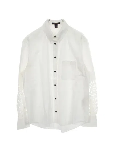 Pre-owned Louis Vuitton 2000s Cut-out Button-down Shirt In White