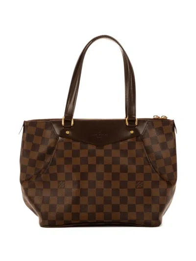 Louis Vuitton 2000s Damier Azur Top-handle Bag In Brown